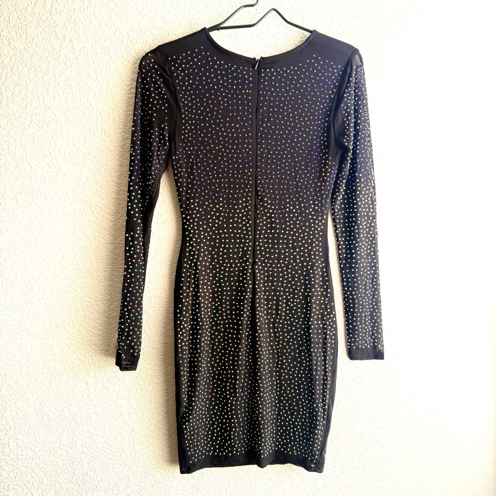 Iridescent Rhinestone Stretch Bodycon Dress - Picture 4 of 4